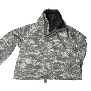 US‎ Army Military ACPU Digital Camo Waterproof Jacket Mens Large Long